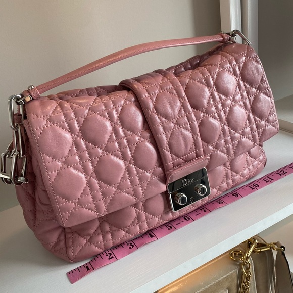 Christian Dior Pink Lambskin Leather Cannage Flap Bag - Picture 11 of 16